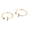 Brass Micro Clear Cubic Zirconia Cuff Finger Rings Setting KK-T056-52G-NF-1