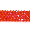 Transparent Electroplate Glass Beads Strands EGLA-A039-T6mm-L14-1