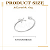 1Pc Letter Brass Rhinestone Open Cuff Rings for Women AJEW-LP0004-47X-S-2