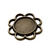 Flower Alloy Cabochon Settings PALLOY-N0088-33AB-NF-2
