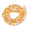 Frosted Transparent Glass Beads Strands GLAA-T032-T6mm-MBB08-2