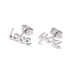 Word Love 304 Stainless Steel Stud Earrings for Women EJEW-Z017-10P-1