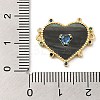 Brass Pave Colorful Cubic Zirconia Connector Charms ZIRC-P110-06G-3