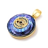 Brass Pendants with Cubic Zirconia and Glass KK-D536-21G-02-2