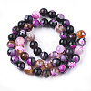 Natural Fire Crackle Agate Beads Strands X-G-S346-8mm-01-2
