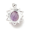 Natural Amethyst Pendants G-B033-03P-24-3