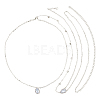 1Pc Clear Cubic Zirconia Teardrop Backdrop Necklace Body Chain NJEW-FG0001-02S-1