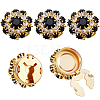 5Pcs Brass Rhinestone Cufflinks FIND-CY0001-63G-1