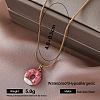 Vintage 304 Stainless Steel Enamel Donut Pendant Necklaces for Women SV9292-3-1