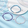 Natural Mixed Gemstone & Pearl Braided Bead Bracelets BJEW-JB09719-2