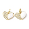 Eco-Friendly Brass Micro Pave Clear Cubic Zirconia Enamel Pendants ZIRC-C021-45G-05-1