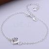 Delicate Silver Plated Brass Cubic Zirconia Anklets AJEW-BB08977-5