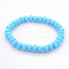Faceted Opaque Solid Color Crystal Glass Rondelle Beads Stretch Bracelets BJEW-F072-06-1