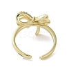 Brass Micro Pave Cubic Zirconia Open Cuff Ring RJEW-K256-58A-G-3
