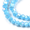 Opaque Solid Color Electroplate Glass Beads Strands EGLA-A039-P2mm-B12-2