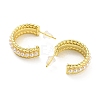 Rack Plating Brass Round Stud Earrings with Plastic Pearl Beaded EJEW-Q779-08G-2