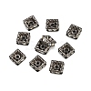 Brass Rhinestone Spacer Beads RB-A013-7x7-01B-5