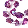 Dyed Electroplate Raw Rough Natural Amethyst Beads Strands G-Q610-05D-4