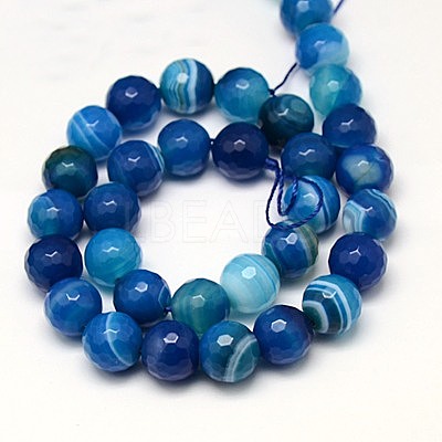 Natural Stripe Agate Beads Strands G-G581-10mm-05-1