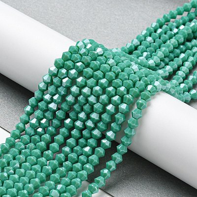 Opaque Solid Color Electroplate Glass Beads Strands EGLA-A039-P4mm-A07-1