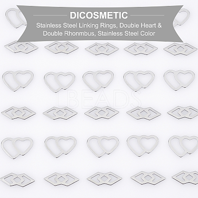 200Pcs 2 Style 304 Stainless Steel Linking Rings STAS-DC0007-72-1