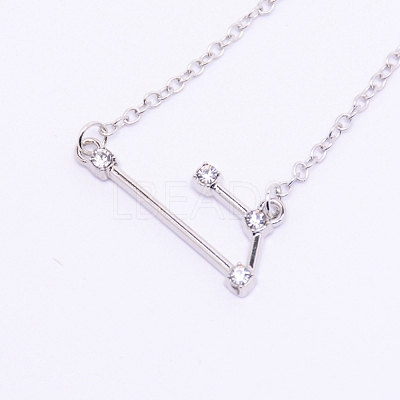 Alloy Rhinestone Pendants Necklaces NJEW-WH0007-02C-1