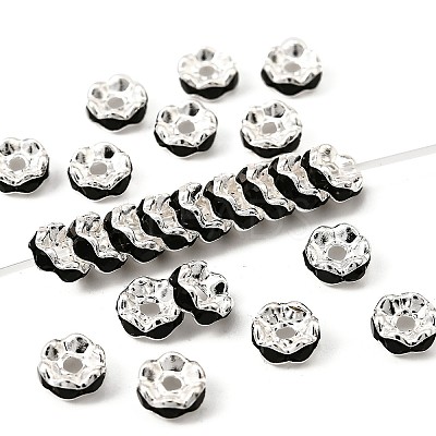 Brass Rhinestone Spacer Beads RB-A014-L6mm-02S-1