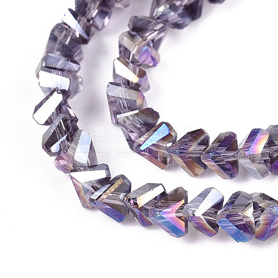 Electroplate Transparent Glass Beads Strands GLAA-N021-4mm-M-1