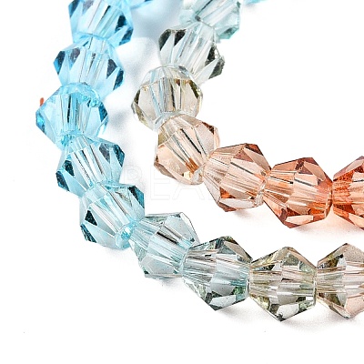 Gradient Color Baking Paint Glass Bead Strands DGLA-A039-T4mm-A016-1