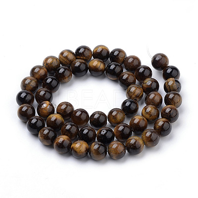 Natural Tiger Eye Beads Strands X-G-S259-21-6mm-1