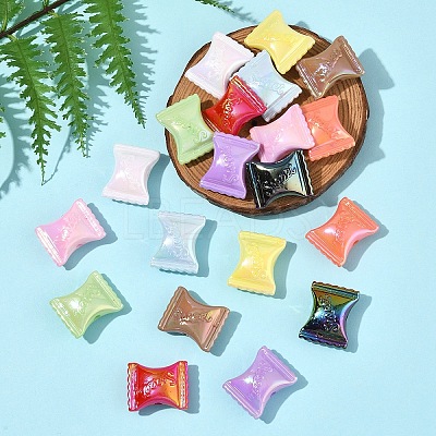 32Pcs UV Plating Rainbow Iridescent Acrylic Beads OACR-FS0002-13-1