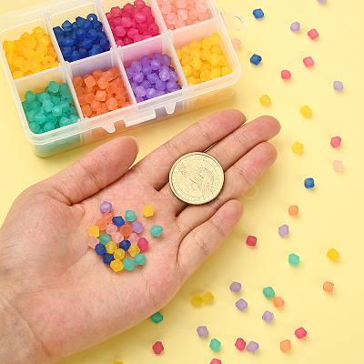 800Pcs 8 Colors Frosted Acrylic Beads MACR-CJ0001-27-1