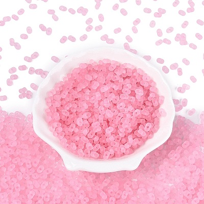 FGB Frosted Transparent Glass Seed Beads SEED-N013-06A-05-1