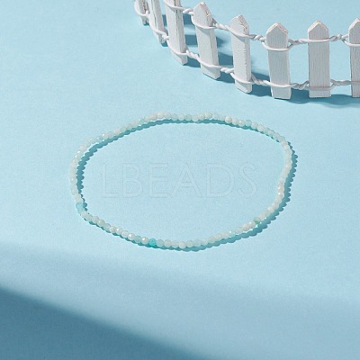 Natural Amazonite Beaded Stretch Bracelet BJEW-JB08484-03-1