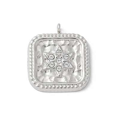 304 Stainless Steel Rhinestone Pendants STAS-Z122-55P-1