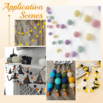 40Pcs 4 Colors Wool Felt Balls DIY-SC0029-40D-1