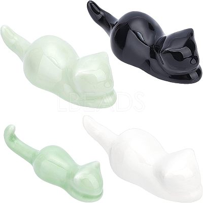 4Pcs 4 Style Porcelain Chinese Writing Brush Holder DJEW-NB0001-10-1