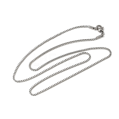 Non-Tarnish 201 Stainless Steel Box Chain Necklaces STAS-P101-45P-1