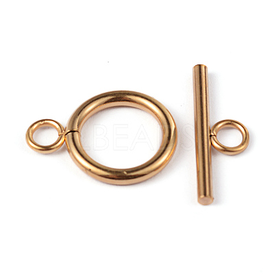 Ion Plating(IP) 304 Stainless Steel Ring Toggle Clasps STAS-L176-12G-A-1