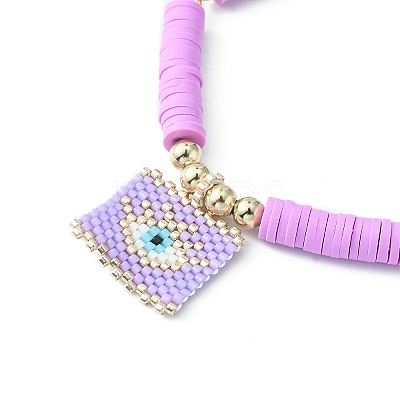 MIYUKI Glass Seed Rectangle Charm Bracelet BJEW-MZ00037-04-1