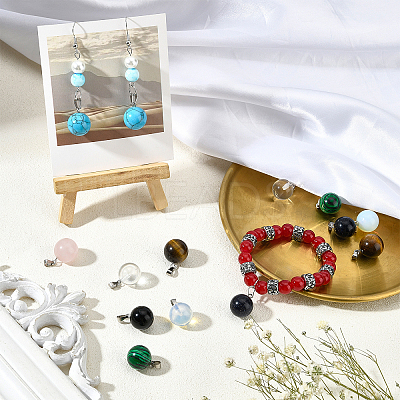 16Pcs 8 Style Natural & Synthetic Gemstone Pendants G-NB0003-04-1
