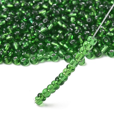 6/0 Round Silver Lined Round Hole Glass Seed Beads X-SEED-A005-4mm-27-1