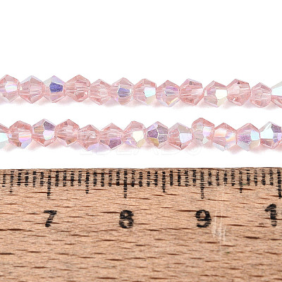 AB Color Plated Transparent Glass Beads Strands GLAA-G127-01-01D-1