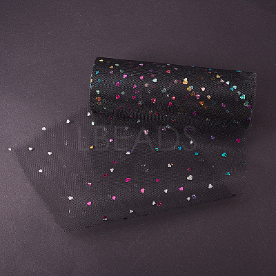 Heart Glitter Sequin Deco Mesh Ribbons OCOR-BC0007-27-1