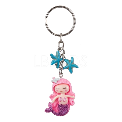 Mermaid Opaque Resin Pendant Keychain X1-KEYC-JKC00624-03-1