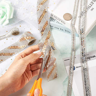 6 Strands 3 Style Glitter Hotfix Rhinestone DIY-BY0001-20-1