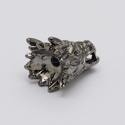 Dragon Head Alloy Beads PALLOY-O059-04-1
