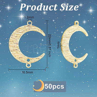 50Pcs Rack Plating Brass Connector Charms KK-PH0005-49-1