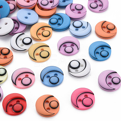 2-Hole Plastic Buttons BUTT-N018-014-1