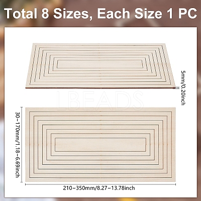 Wooden Concentric Geometric Figure Rail Set WOOD-WH0050-038A-1